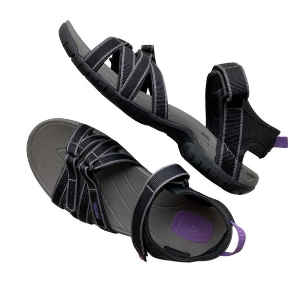 Teva Shoes - Teva Tirra Black Grey Purple Water hiking Sports Comfort Sandal Size 8.5
